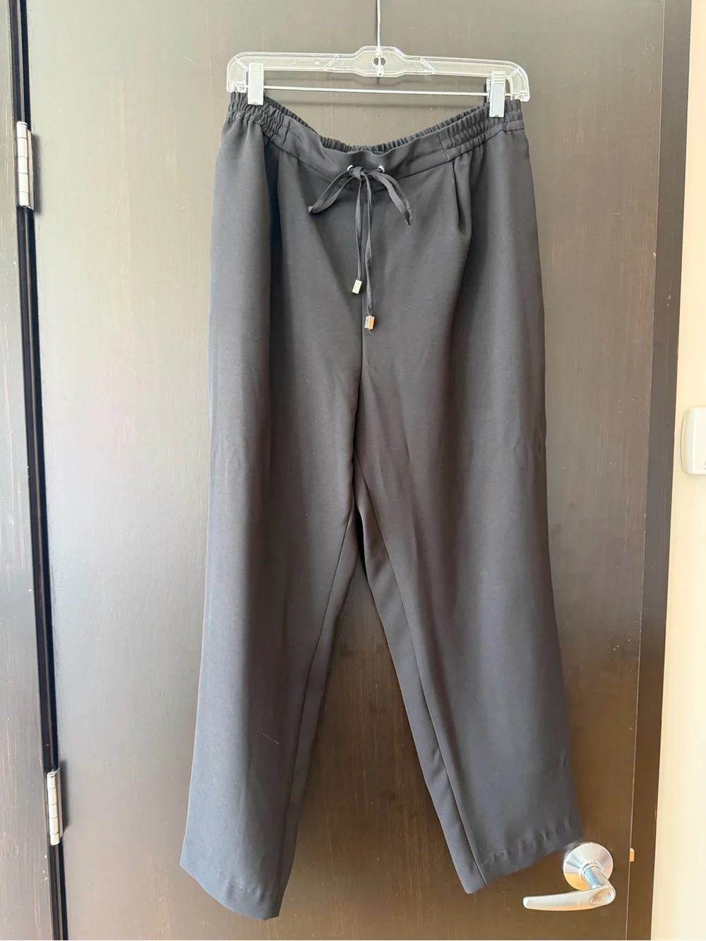 Zara Black Drapey Drawstring Ankle Pants L